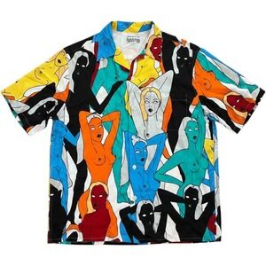Wacko Maria Tengoku Tokyo Hundred Women Hawaiian Shirt Rayon XXL Made in Japan